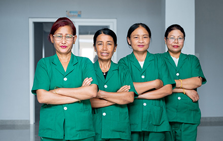 skilled nurses in uniform